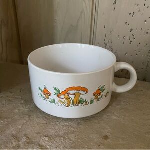 Vintage mushroom design soup cup
